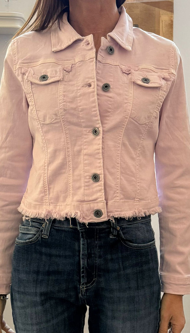 Giubbotto in denim sfrangiato