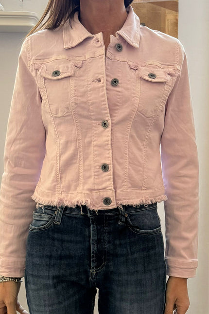 Giubbotto in denim sfrangiato