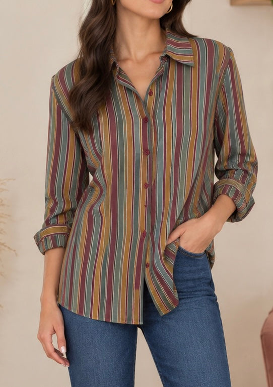 CAMICIA RIGHE MULTICOLOR