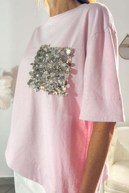 T-SHIRT TASCHINO PAILLETTES
