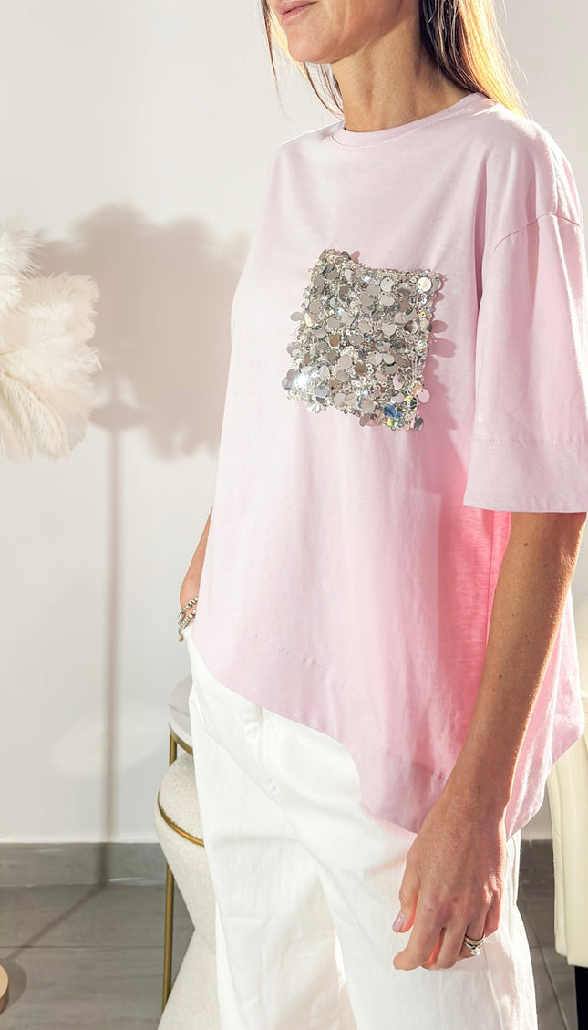 T-SHIRT TASCHINO PAILLETTES
