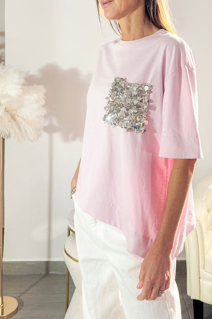 T-SHIRT TASCHINO PAILLETTES