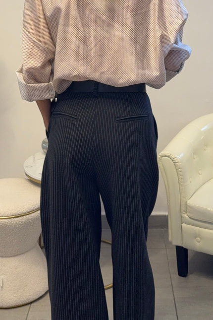 PANTALONE GESSATO MODELLO BARREL
