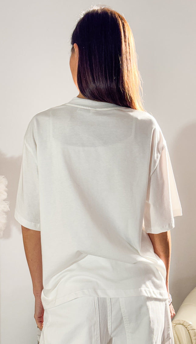T-SHIRT TASCHINO IN PAILLETTES