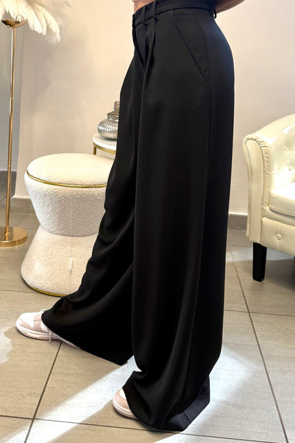 PANTALONE GAMBA LARGA NERO
