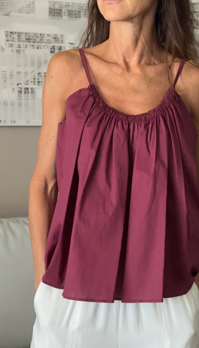 TOP SCOLLO ELASTICIZZATO