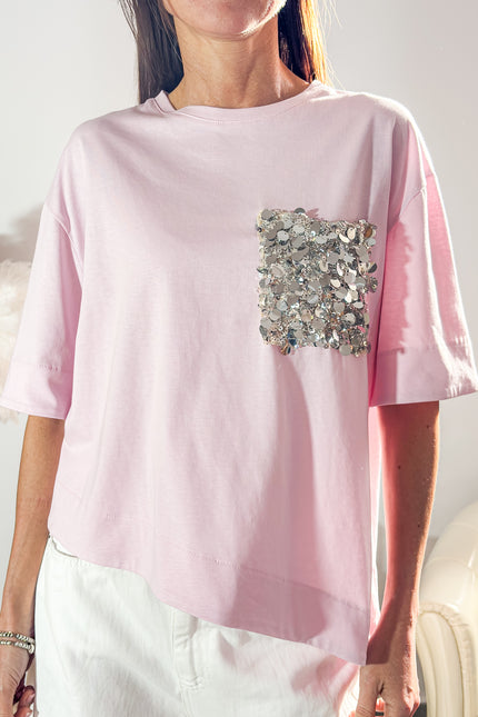 T-SHIRT TASCHINO PAILLETTES