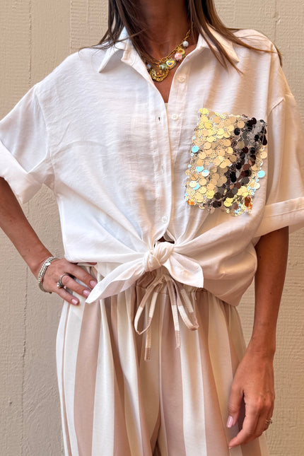CAMICIA TASCHINO FULL PAILLETTES