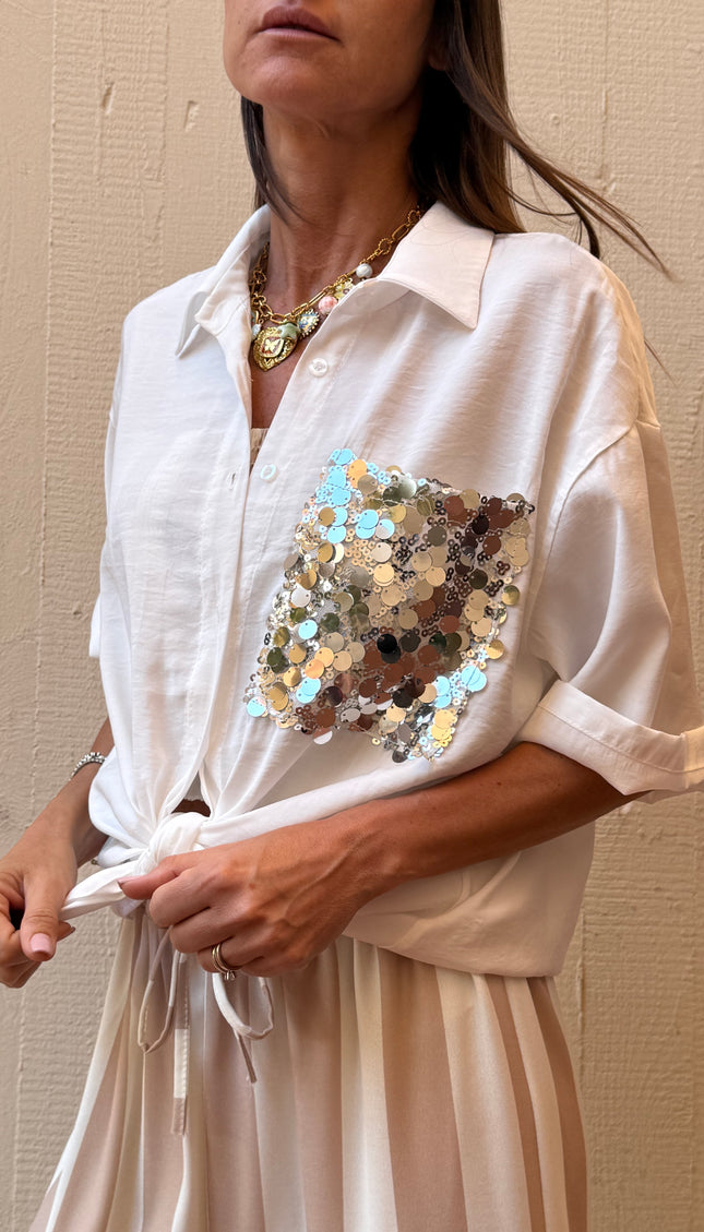 CAMICIA TASCHINO FULL PAILLETTES
