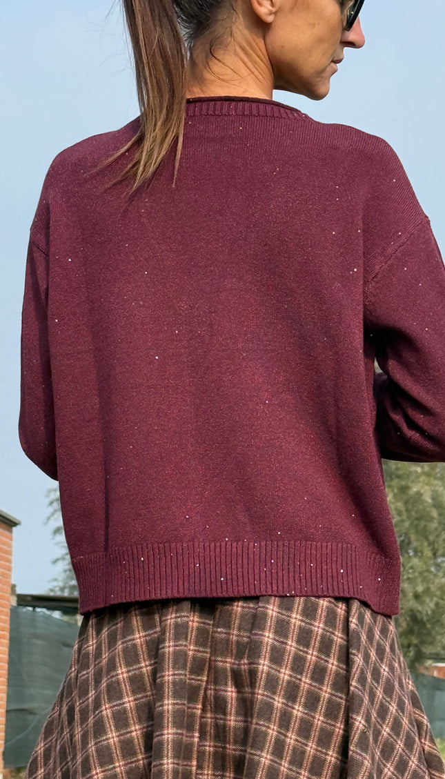 MAGLIA GIROCOLLO GLITTER