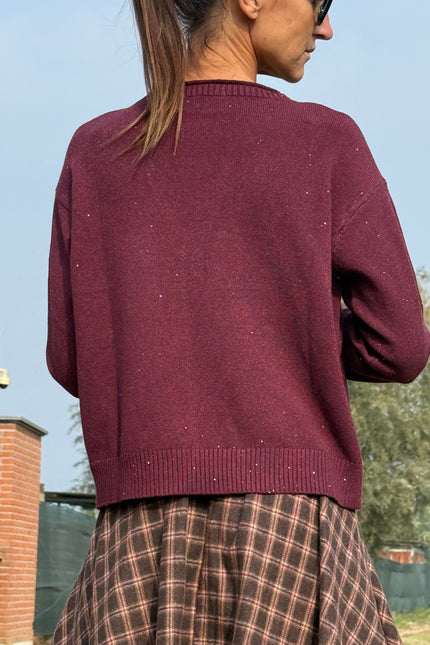 MAGLIA GIROCOLLO GLITTER