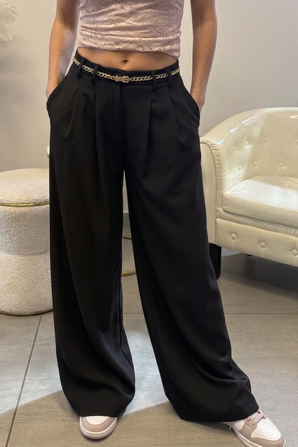 PANTALONE GAMBA LARGA NERO