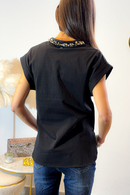 Maglia serafino borchie