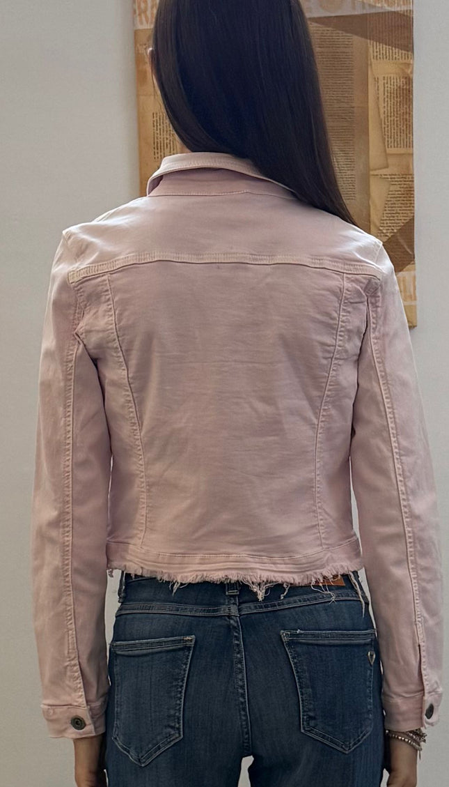 Giubbotto in denim sfrangiato