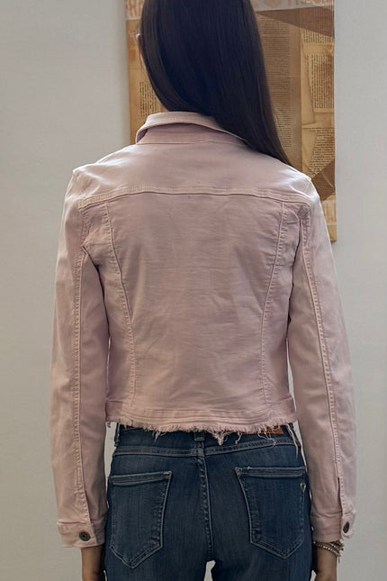 Giubbotto in denim sfrangiato